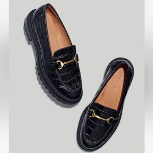 The Bradley Hardware Lugsole Loafer in Croc Embossed Leather